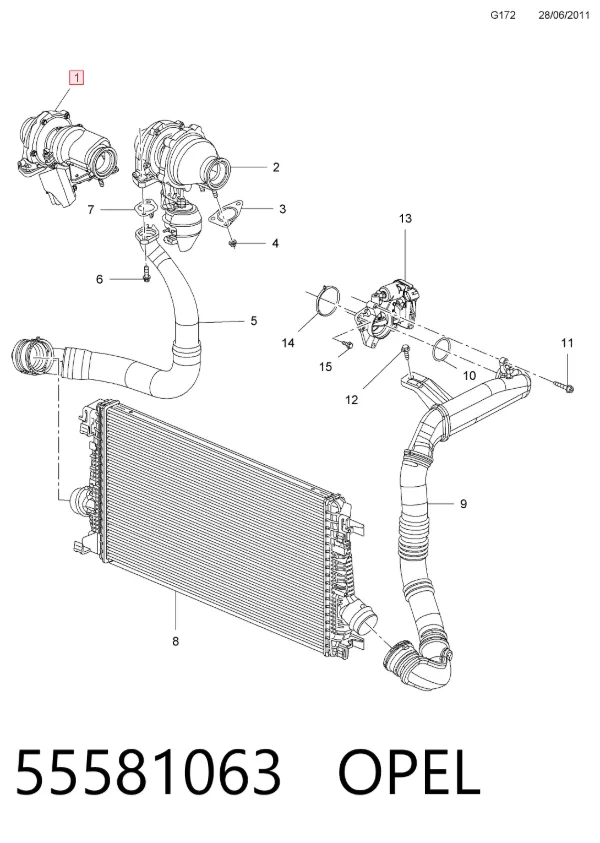 Turbocompresor 55581063 Opel