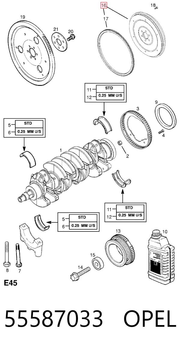 Volante motor 55587033 Opel