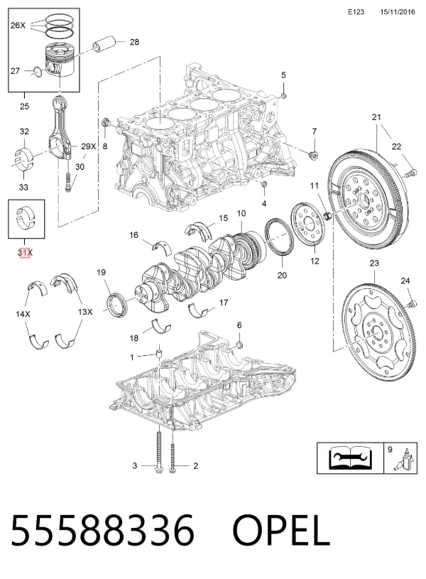 Cojinetes de biela 622263 General Motors
