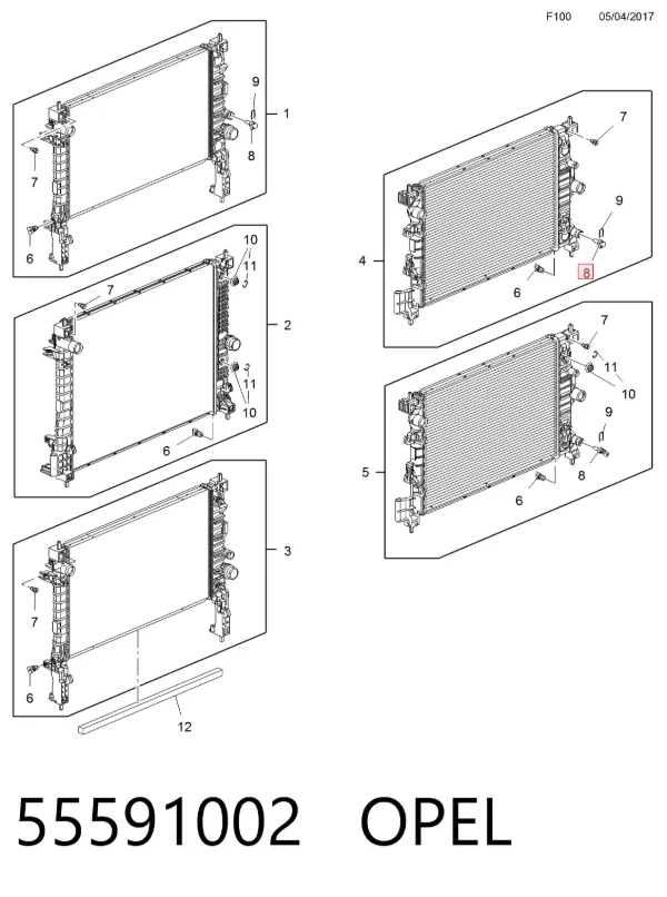 Sensor de temperatura 55591002 Opel