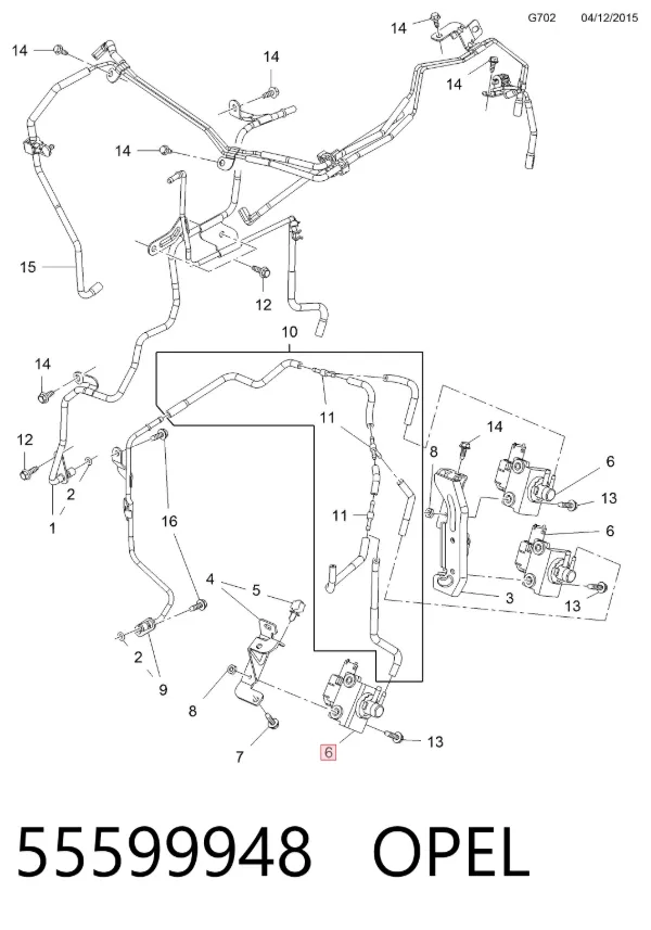 Válvula solenoide de control de presión de sobrealimentación 55599948 Opel