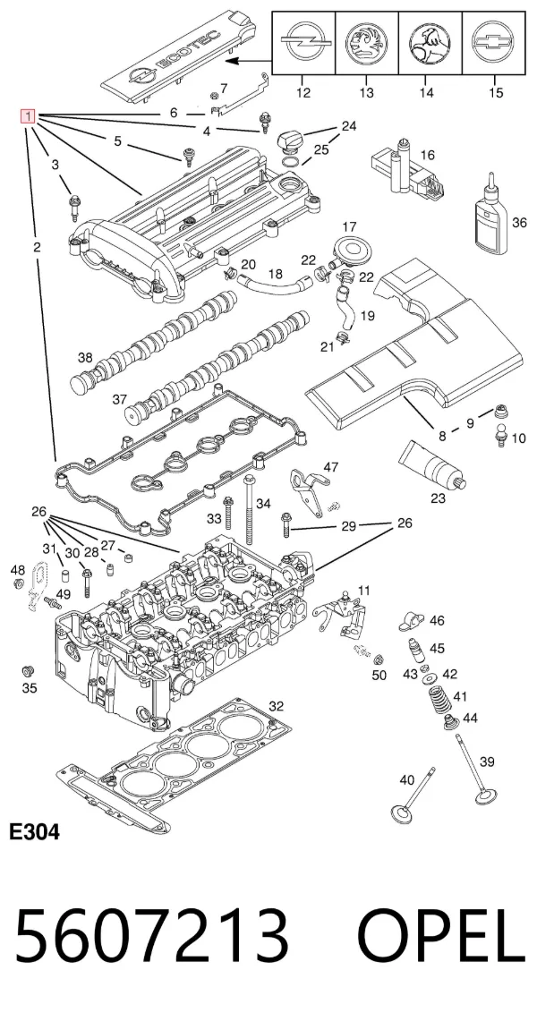 Tapa de balancines 5607213 Opel