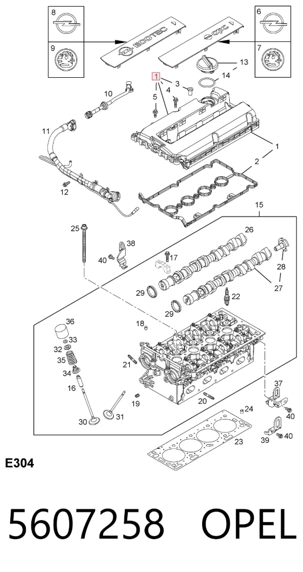 Tapa de balancines 5607258 Opel
