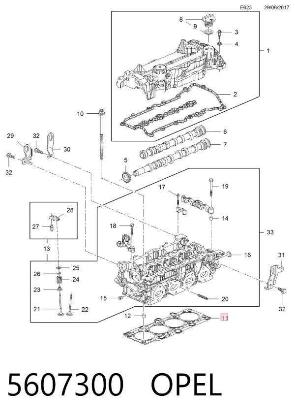 Junta de culata 5607300 Opel