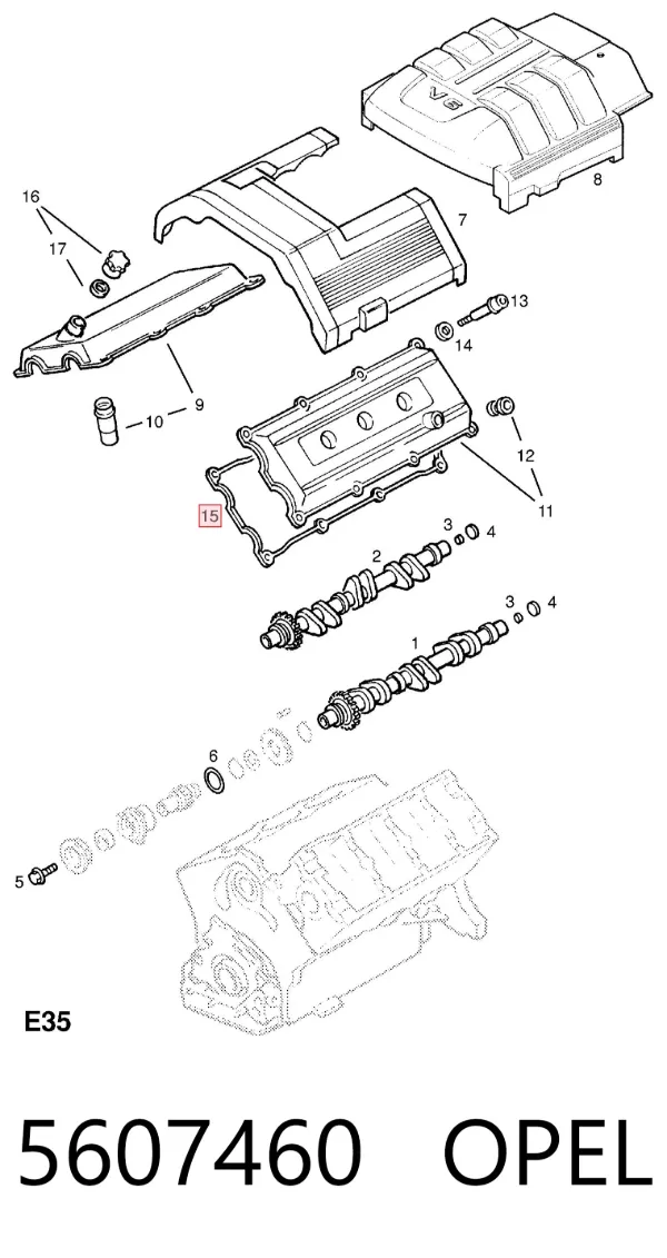 Junta tapa de balancines 5607460 Opel