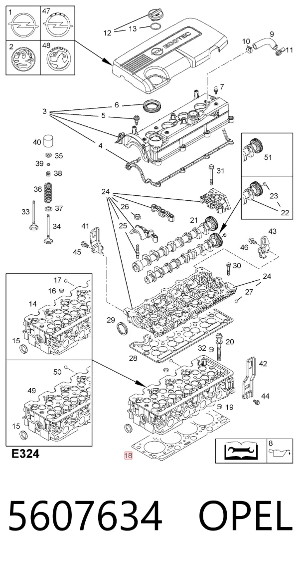 Junta de culata 5607634 Opel