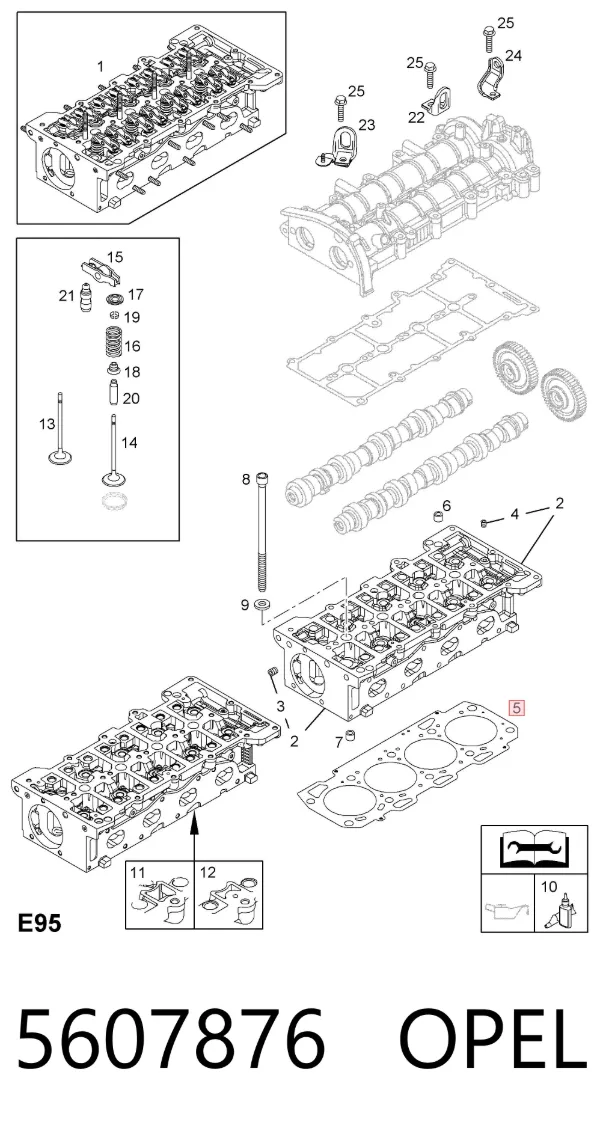 Junta de culata 5607876 Opel