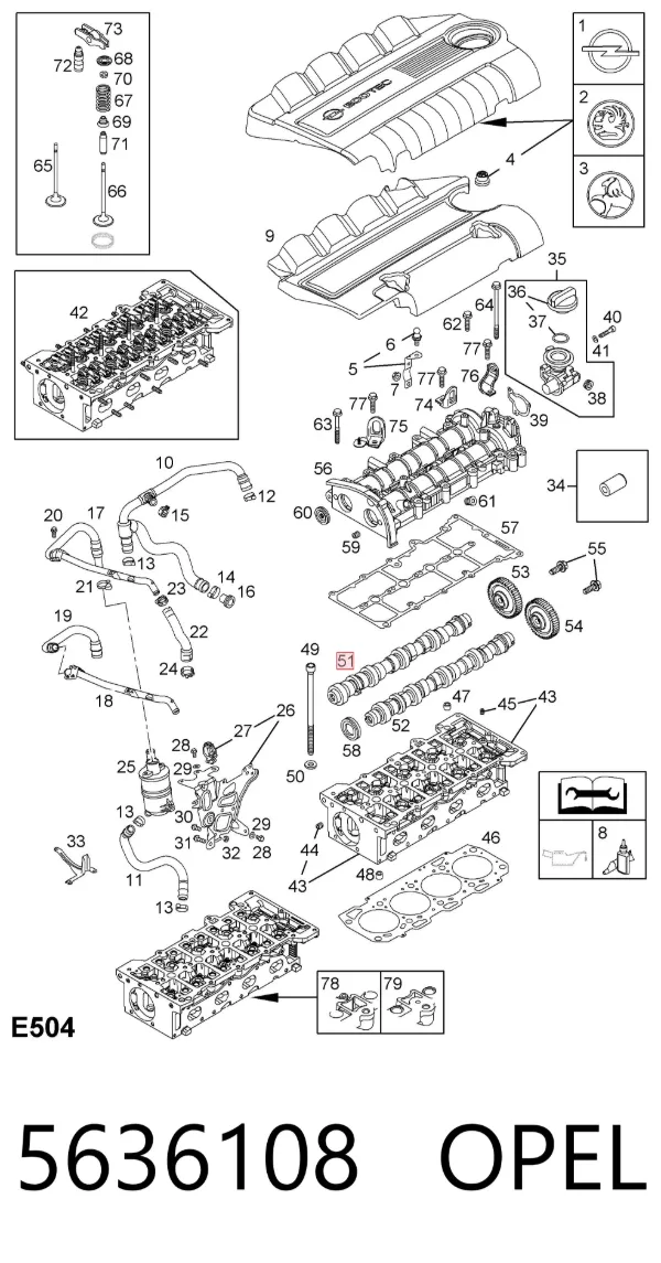 Árboles de levas 5636108 Opel