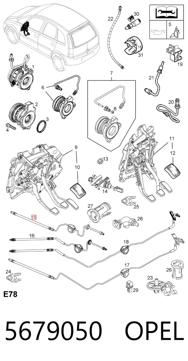 Latiguillo de embrague 5679050 Opel