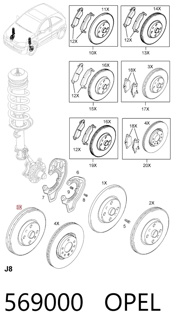 Disco de freno 569000 Opel