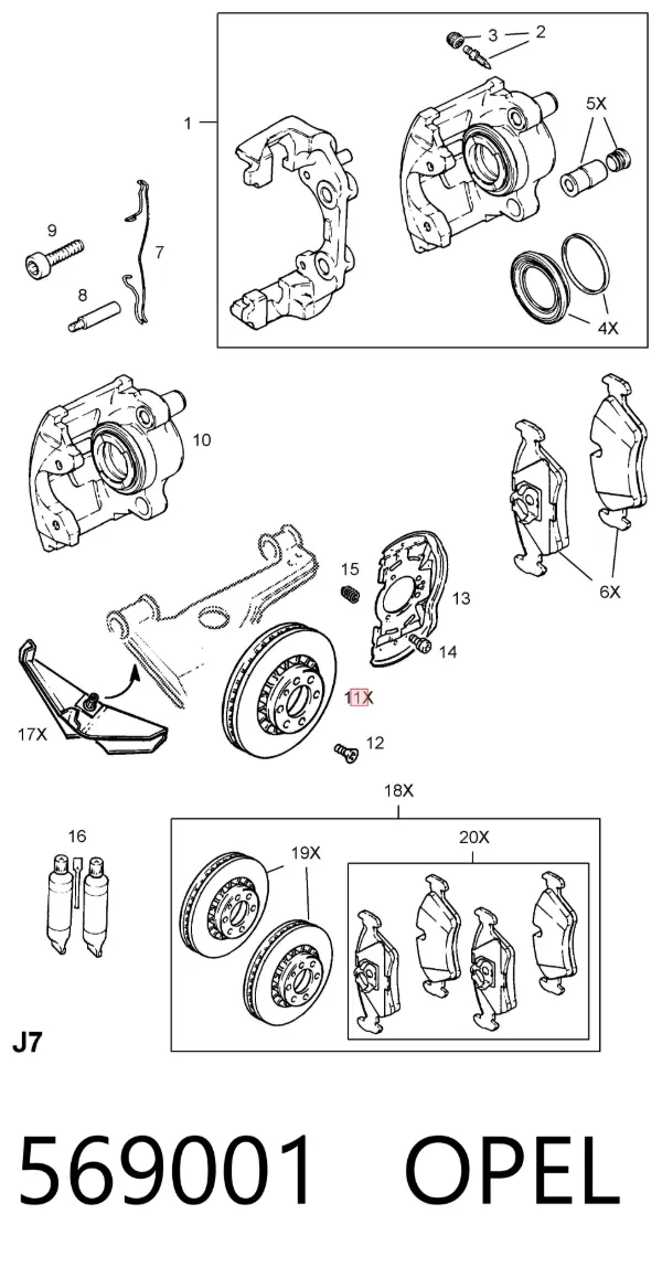 Disco de freno 569001 Opel
