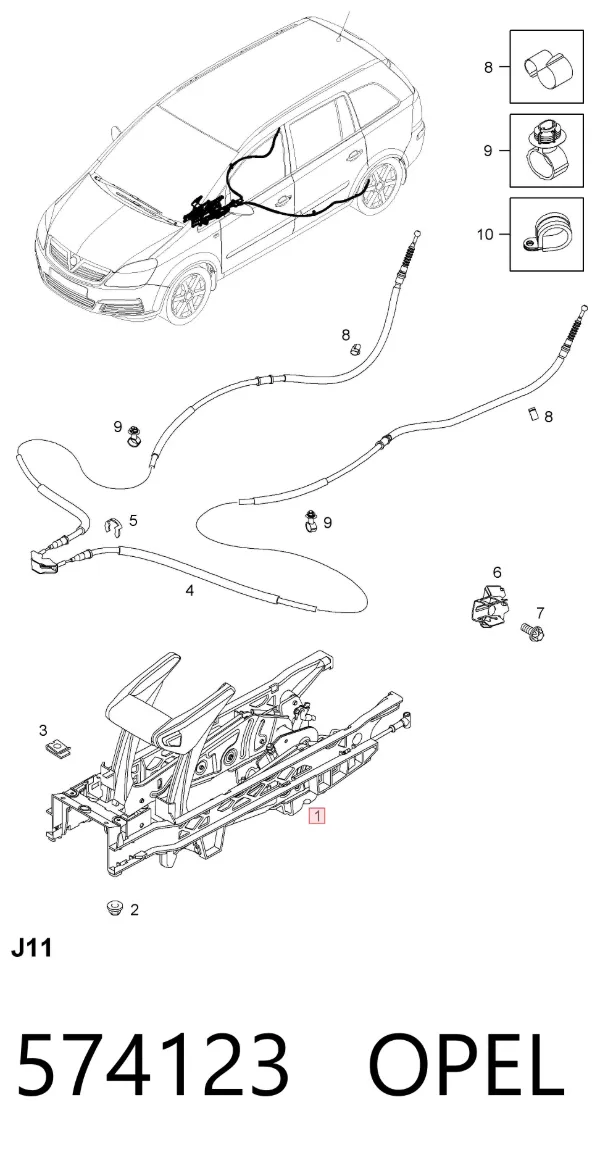 Palanca de freno de mano 574123 Opel