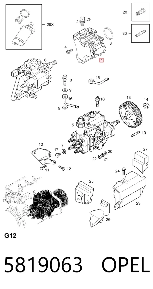 Bomba inyectora 5819063 Opel