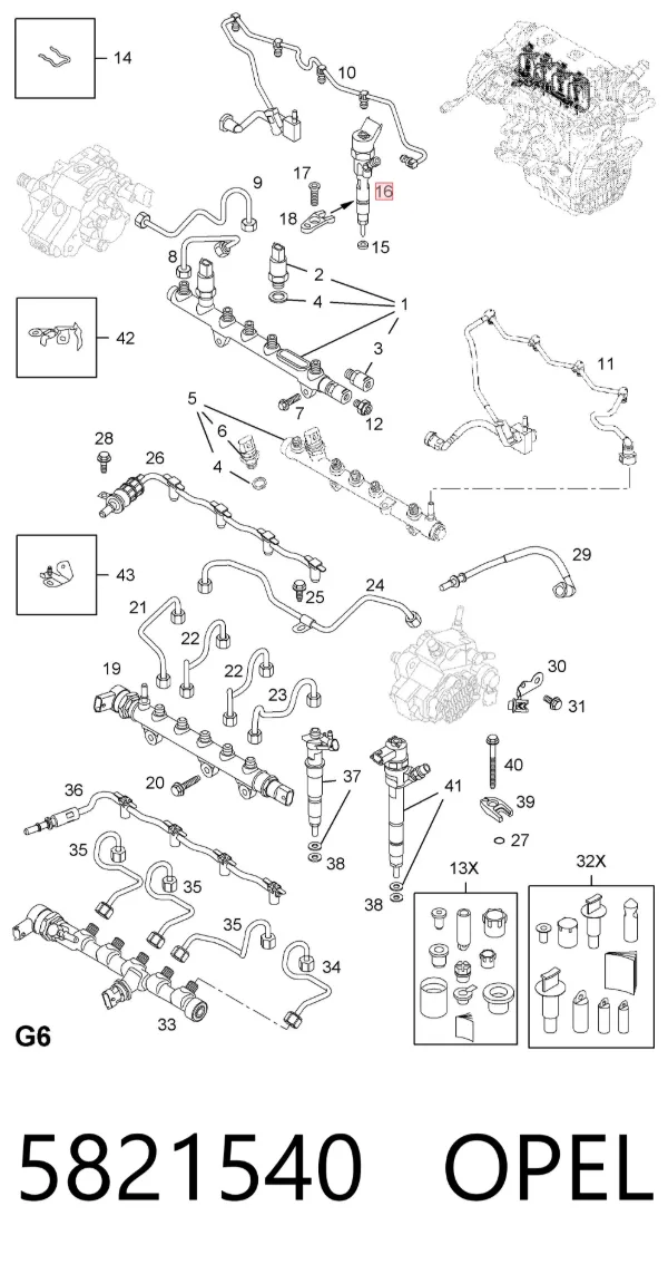 Inyector 5821540 Opel