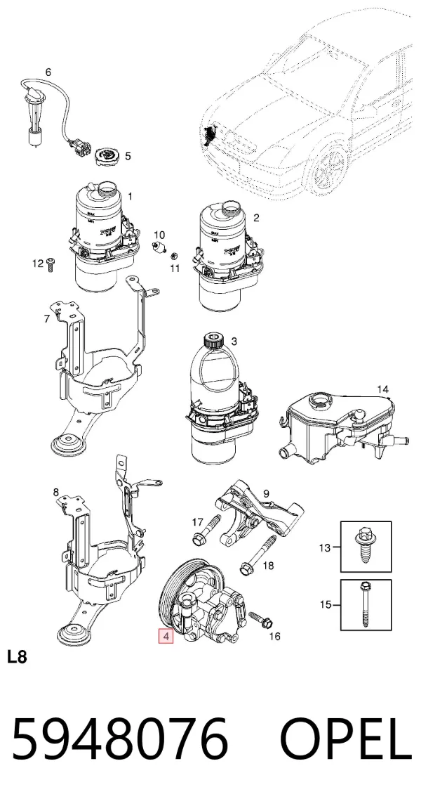 Bomba de dirección 5948076 Opel