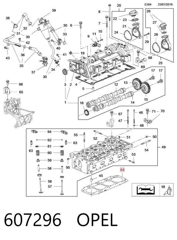 Junta de culata 607296 Opel