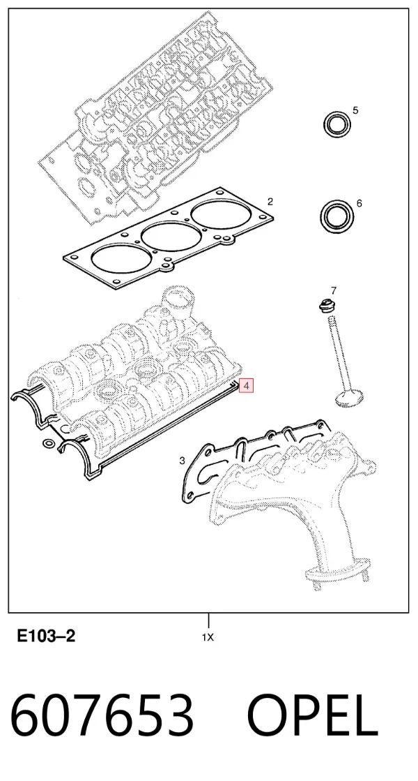Junta tapa de balancines 607653 Opel