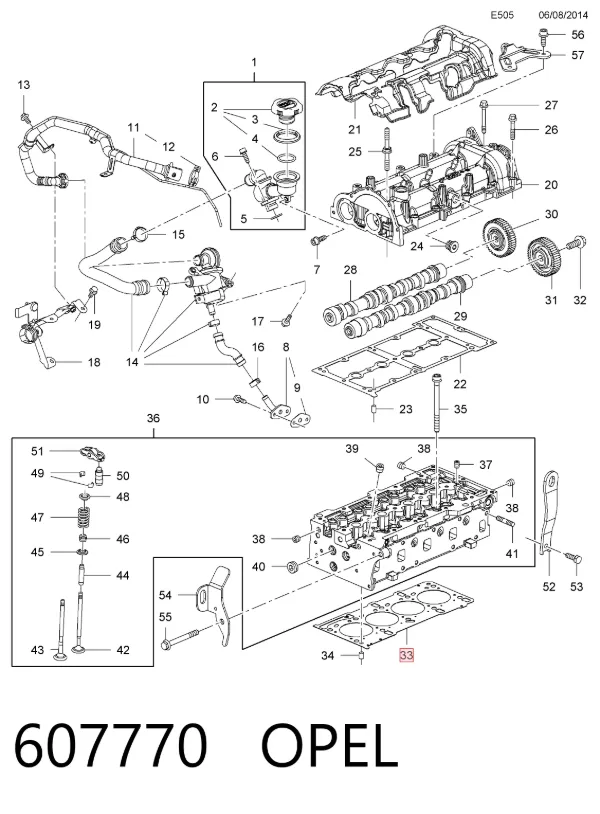 Junta de culata 607770 Opel