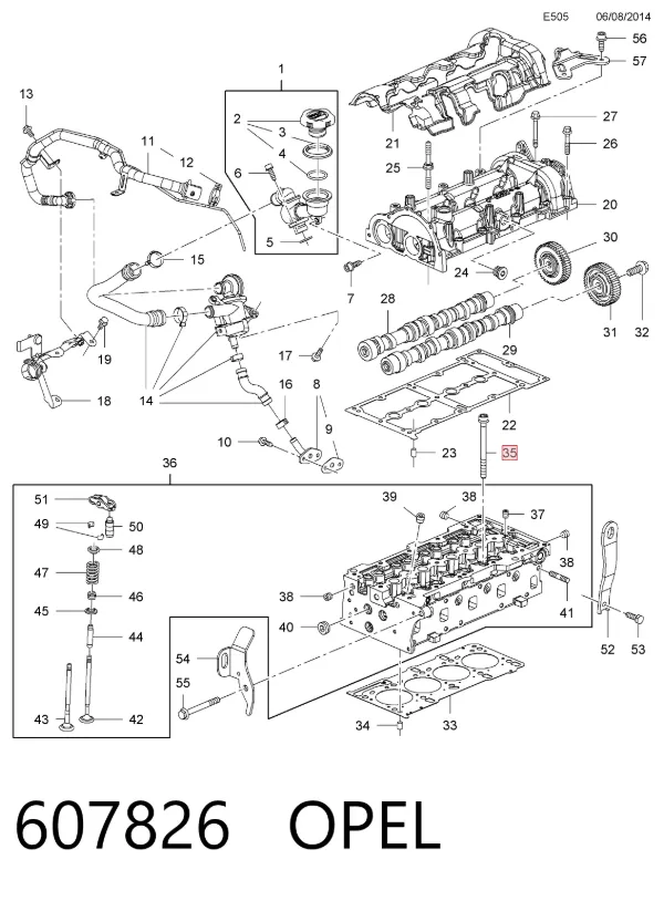 Tornillo culata 607826 Opel