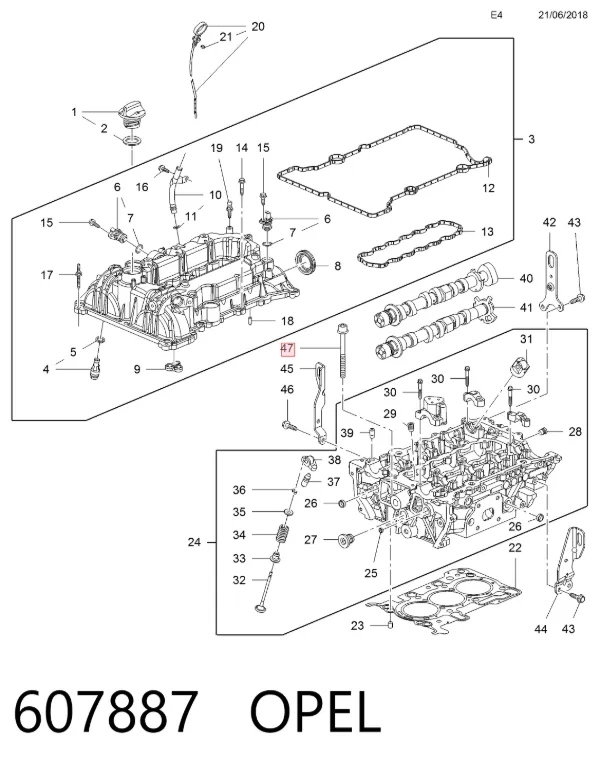 Tornillo culata 607887 Opel