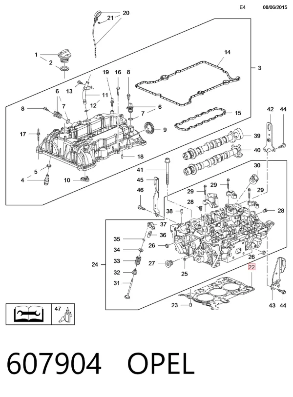 Junta de culata 607904 Opel