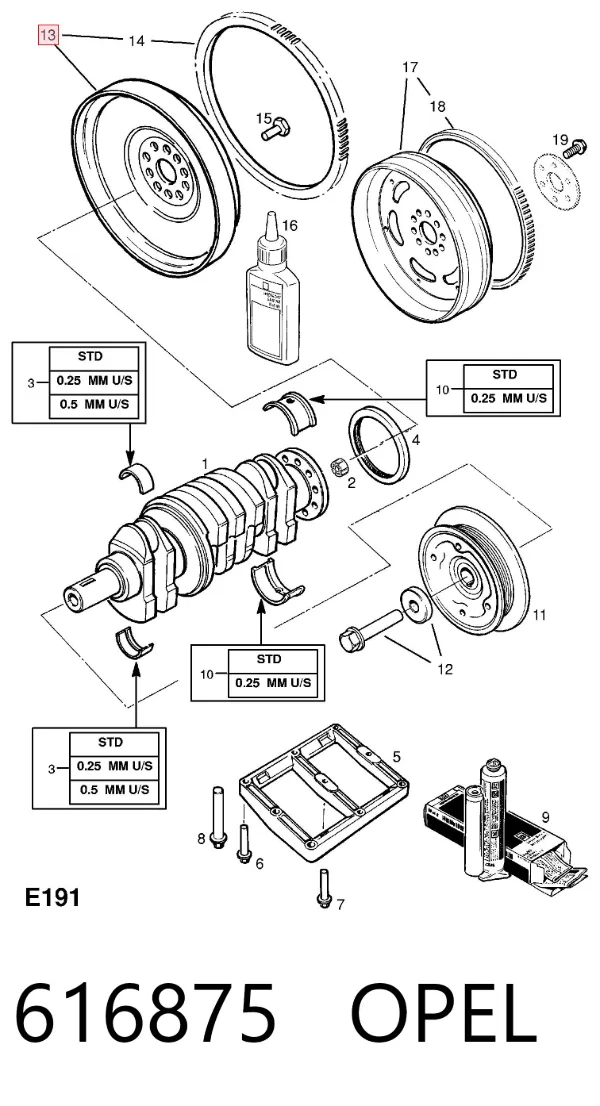 Volante motor 616875 Opel