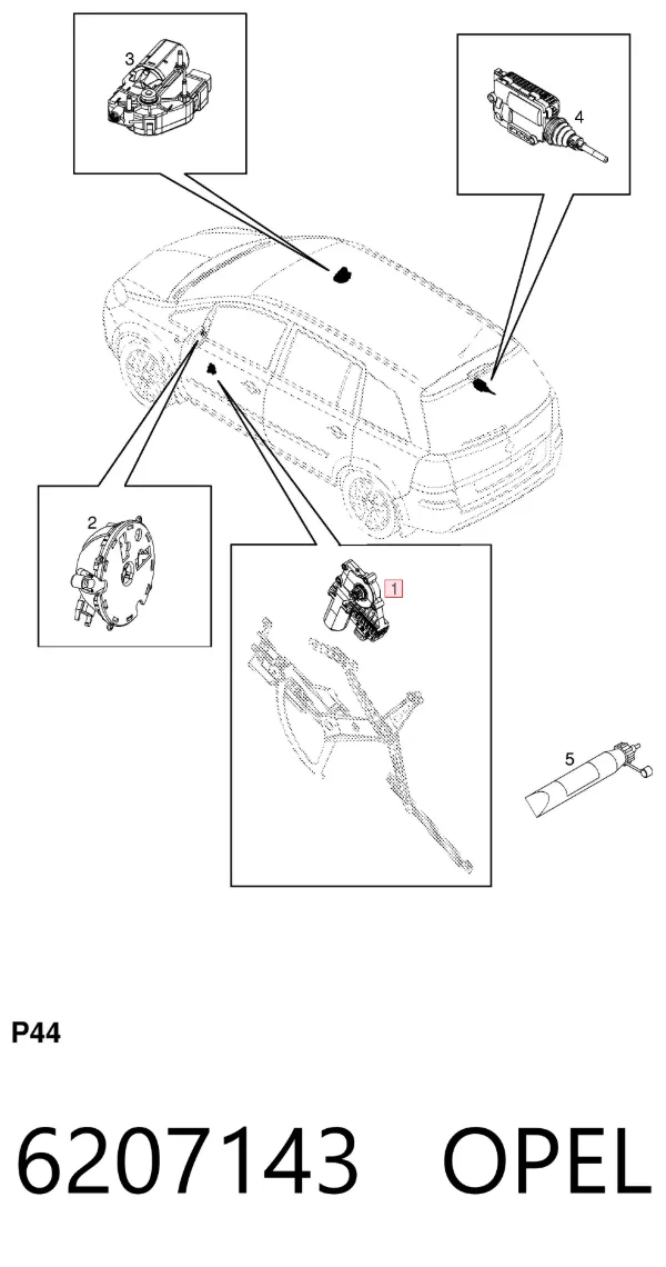 Motor del elevalunas eléctrico 6207143 Opel