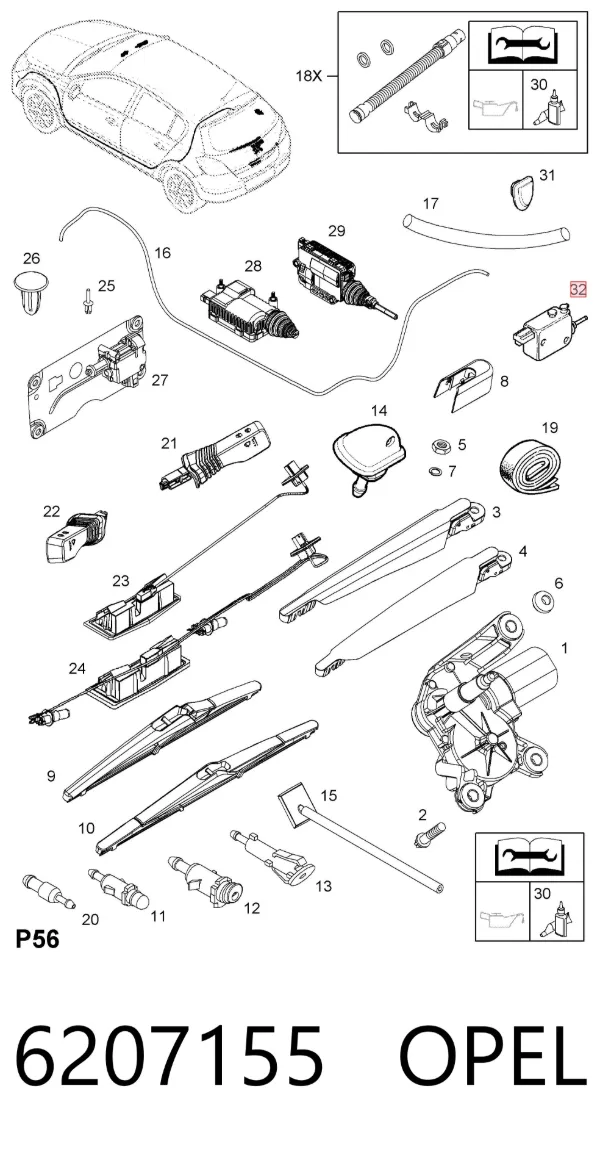 Motor tapa combustible 6207155 Opel