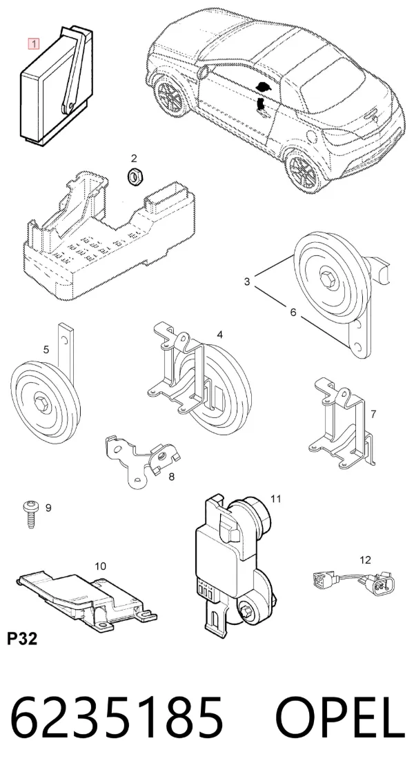 Módulo de confort 6235185 Opel