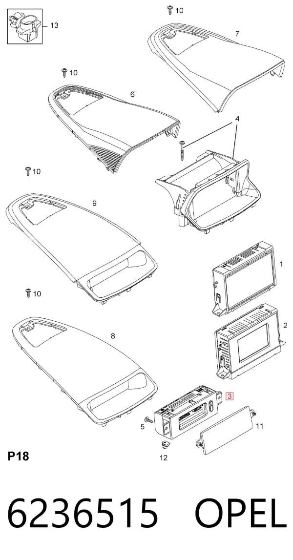 Pantalla 6236515 Opel