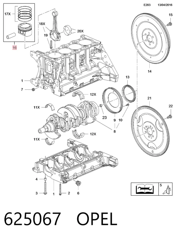 Pistón 625067 Opel