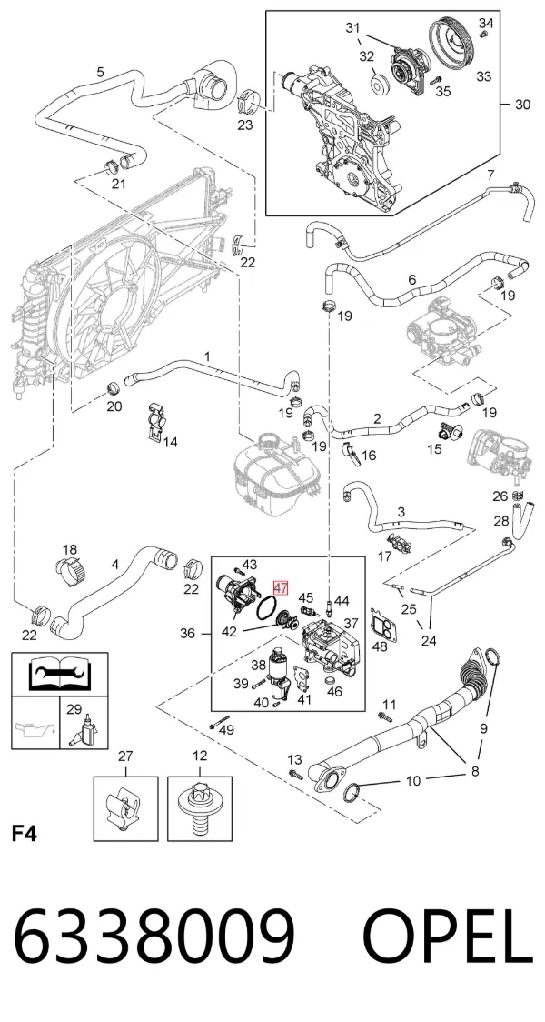 Junta de termostato 6338009 Opel