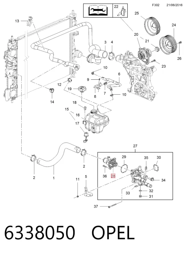 Termostato 6338050 Opel