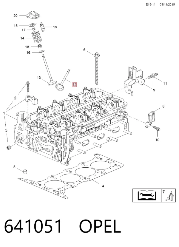 Válvulas de admisión 641051 Opel