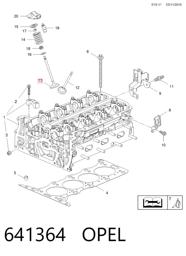 Válvula escape 641364 Opel