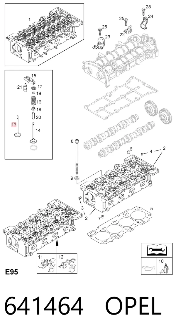 Válvulas de admisión 641464 Opel