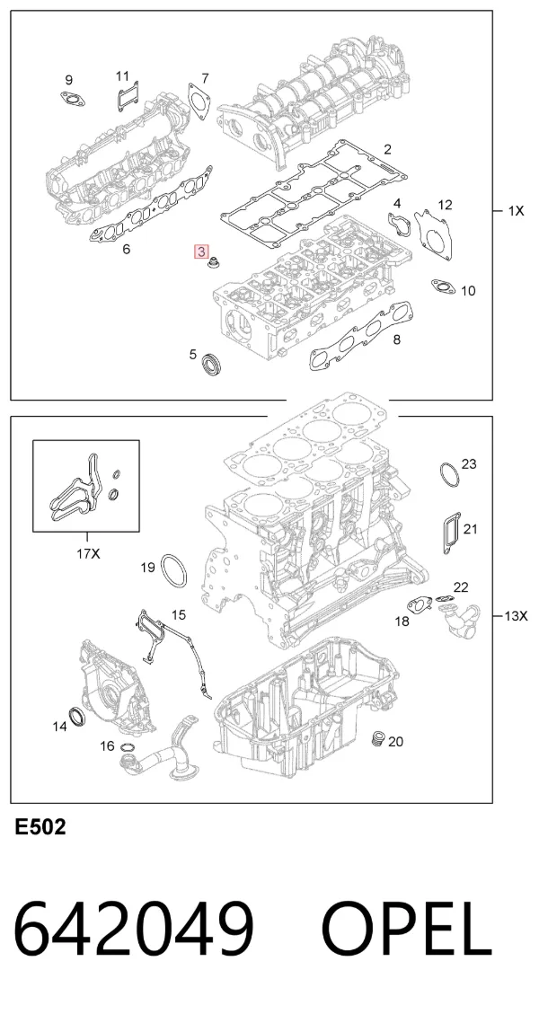 Retenes de válvulas 642049 Opel