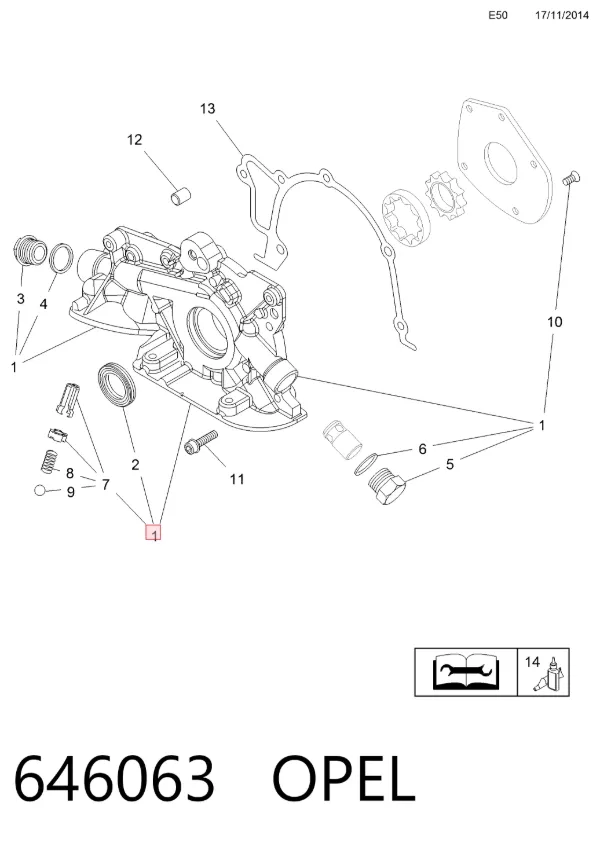Bomba De Aceite 646063 Opel