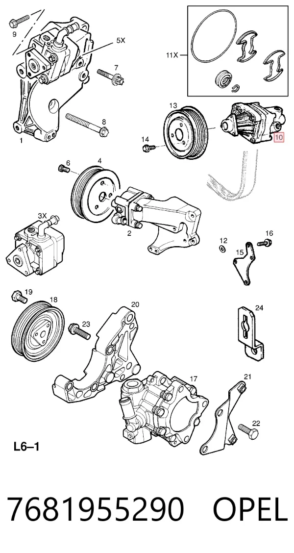 Bomba de dirección 7681955290 Opel
