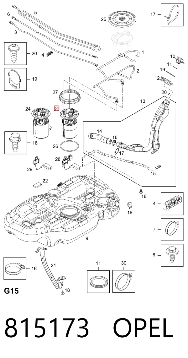 Bomba de gasolina 815173 Opel