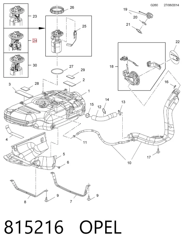 Bomba de gasolina 815216 Opel