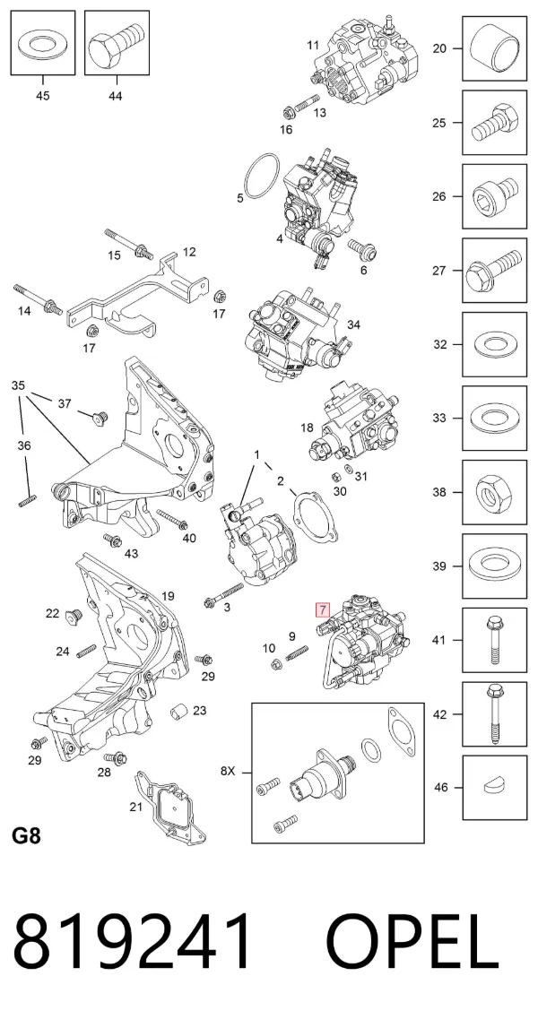 Bomba inyectora 819241 Opel