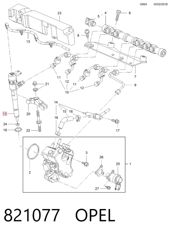 Inyector 821077 Opel