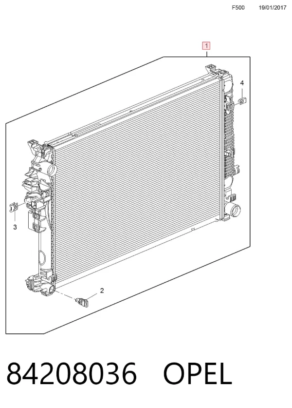 Radiador 84208036 Opel