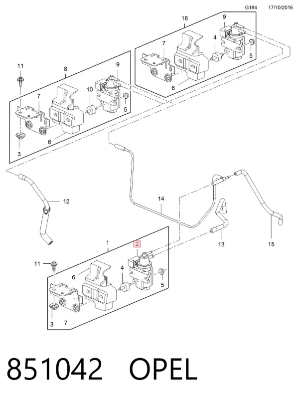Válvula solenoide de control de presión de sobrealimentación 851042 Opel