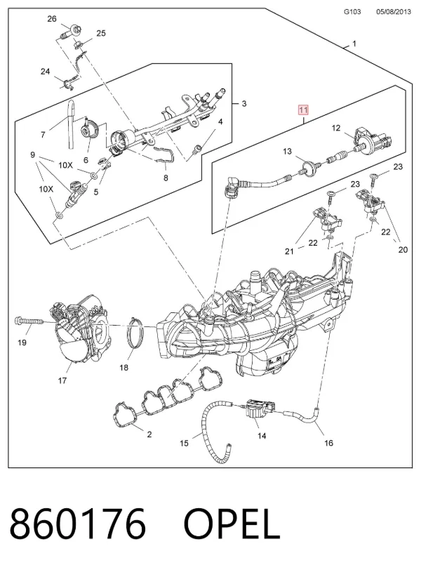 Válvula de ventilación de gases del tanque de combustible 860176 Opel