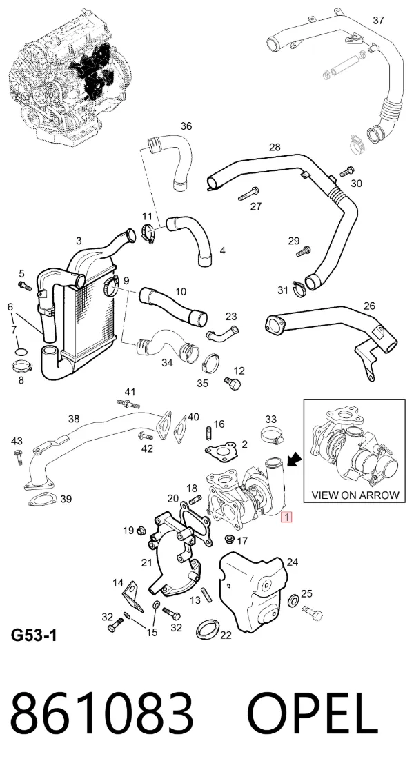 Turbocompresor 861083 Opel