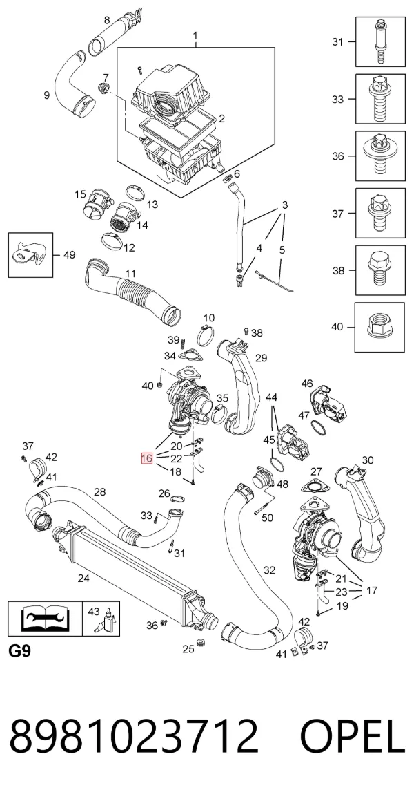 Turbocompresor 8981023712 Opel
