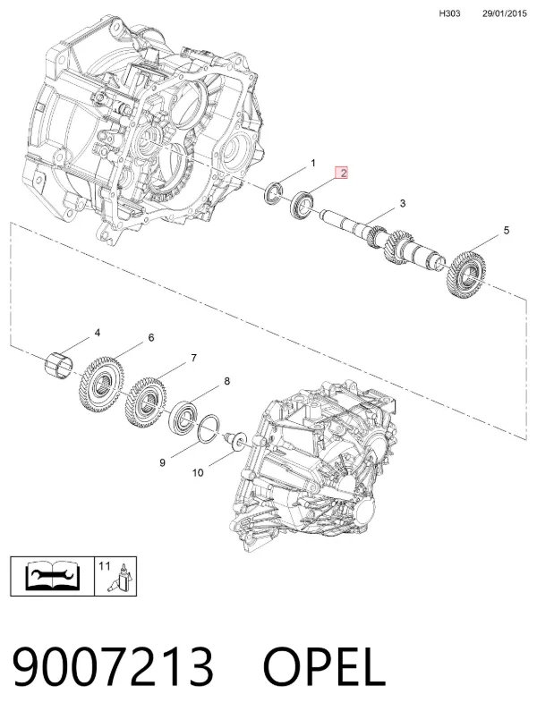 Cojinete, caja de cambios Alfa Romeo Mito 955
