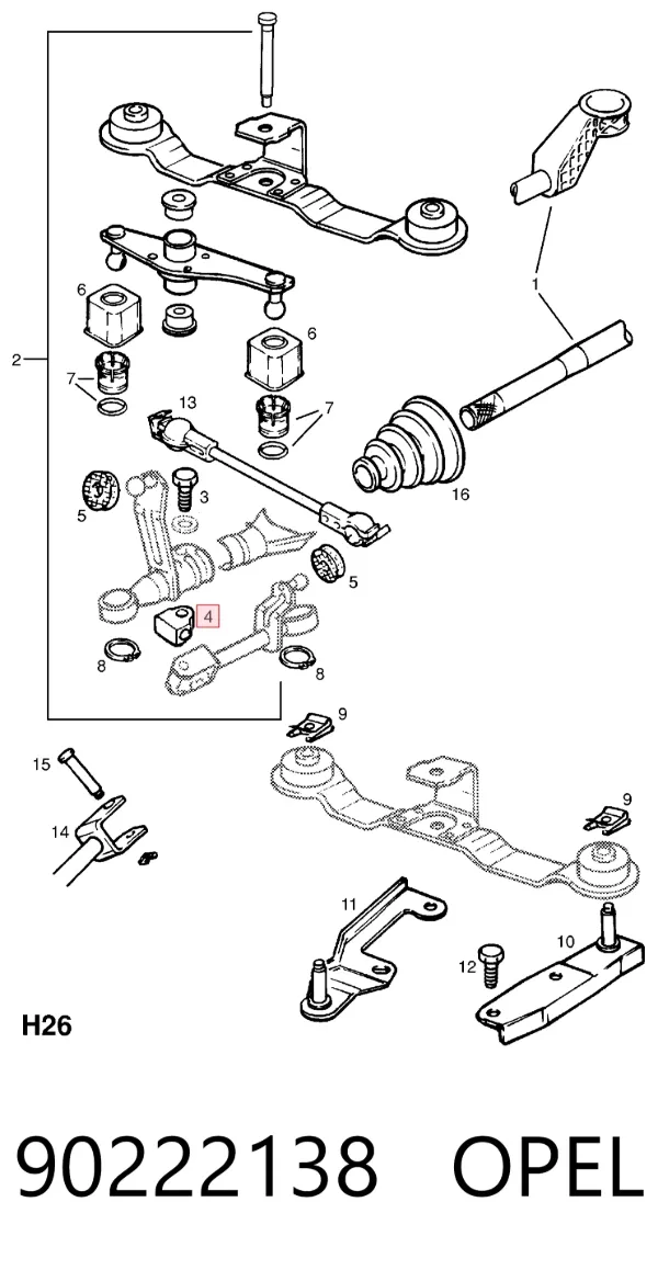Casquillo palanca cambio 90222138 Opel